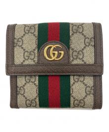 GUCCI（グッチ）の古着「GG フレンチフラップウォレット」｜ベージュ
