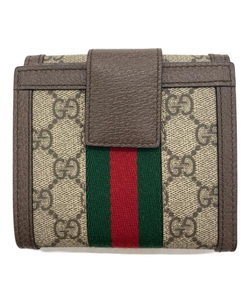 GUCCI（グッチ）GUCCI (グッチ) GG フレンチフラップウォレット ベージュの古着・服飾アイテム