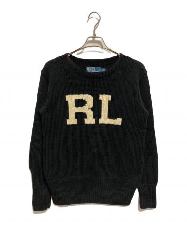 ラルフローレン　RL ロゴ　レザーエルボーパッチ　ブラック　S 3004010058959040_01_4211w.jpeg