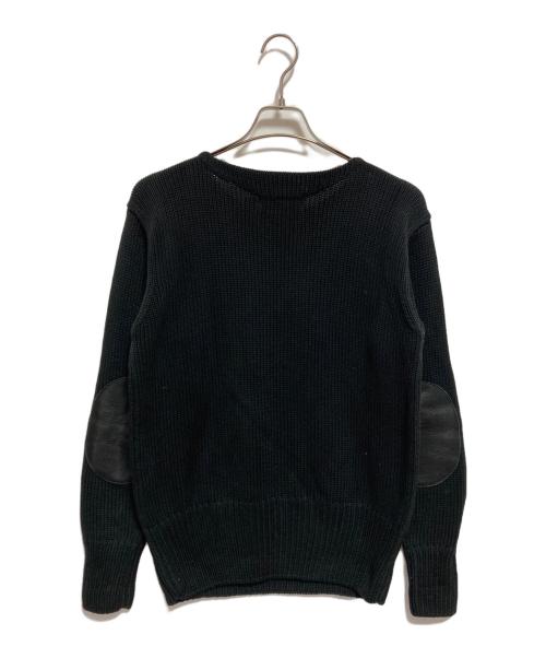 POLO RALPH LAUREN（ポロ・ラルフローレン）POLO RALPH LAUREN (ポロ・ラルフローレン) RLロゴエルボーパッチニット ブラック サイズ:Mの古着・服飾アイテム