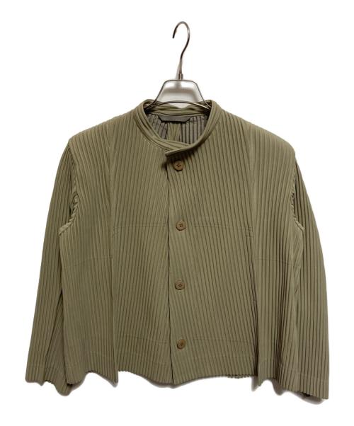 HOMME PLISSE ISSEY MIYAKE（オム プリッセ イッセイ ミヤケ）HOMME PLISSE ISSEY MIYAKE (オムプリッセ イッセイ ミヤケ) プリーツジャケット ベージュ サイズ:1の古着・服飾アイテム