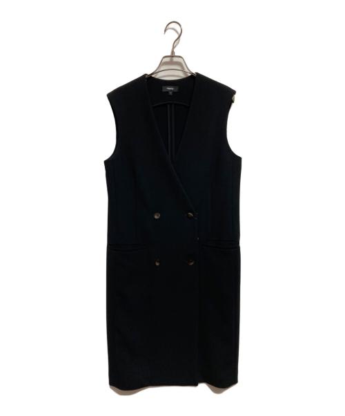 theory（セオリー）theory (セオリー) ADMIRAL CREPE ロングジレ ブラック サイズ:SIZE 2の古着・服飾アイテム