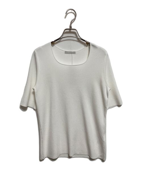 icB（アイシービー）icB (アイシービー) シルクヴィスコースハイゲージ プルオーバー ホワイト サイズ:Sの古着・服飾アイテム