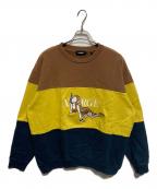 X-LARGEエクストララージ）の古着「切替スウェット」｜ブラック×イエロー