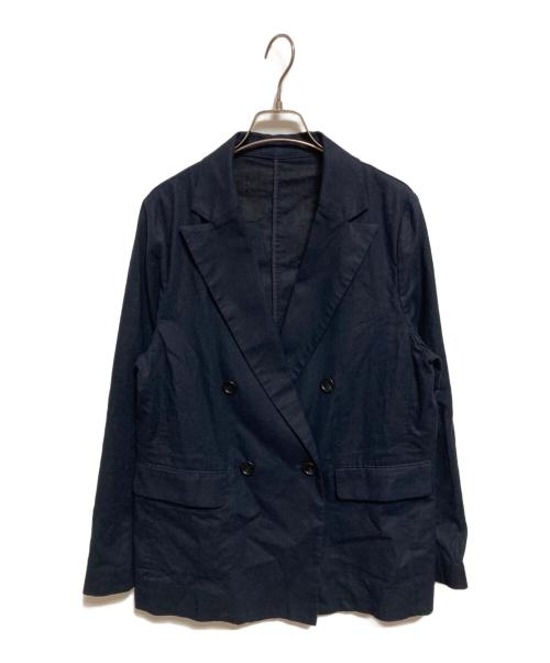 SLOBE IENA（スローブ イエナ）SLOBE IENA (スローブ イエナ) リネンコットンダブルブレストジャケット ネイビー サイズ:下記参照の古着・服飾アイテム