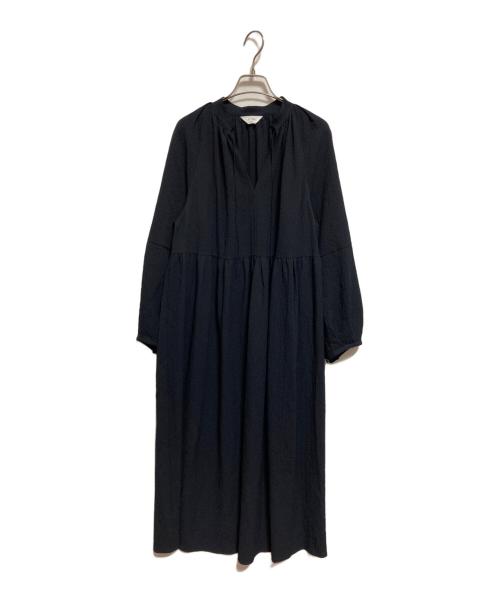 SLOBE IENA（スローブ イエナ）SLOBE IENA (スローブ イエナ) シアーシャーリングバルーン袖ワンピース ネイビー サイズ:FREEの古着・服飾アイテム