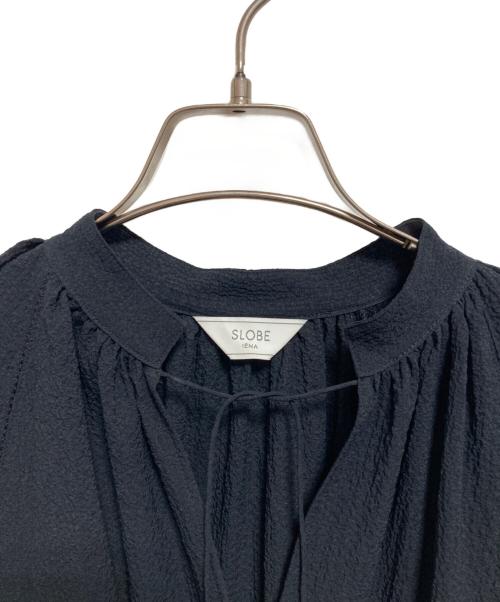 SLOBE IENA（スローブ イエナ）SLOBE IENA (スローブ イエナ) シアーシャーリングバルーン袖ワンピース ネイビー サイズ:FREEの古着・服飾アイテム