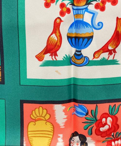 HERMES（エルメス）HERMES (エルメス) カレ90 シルクスカ-フ グリーンの古着・服飾アイテム