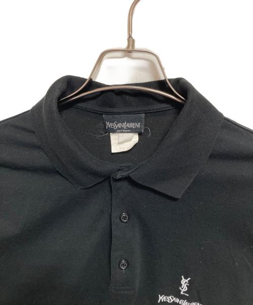 Yves Saint Laurent（イヴサンローラン）Yves Saint Laurent (イヴサンローラン) ロゴ刺繍ポロシャツ ブラック サイズ:下記参照の古着・服飾アイテム