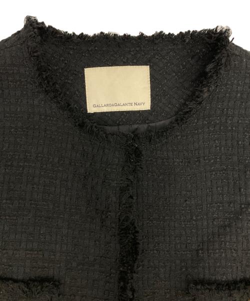 GALLARDA GALANTE NAVY（ガリャルダガランテネイビー）GALLARDA GALANTE NAVY (ガリャルダガランテネイビー) ツイードクルーネックジャケット ブラック サイズ:Fの古着・服飾アイテム