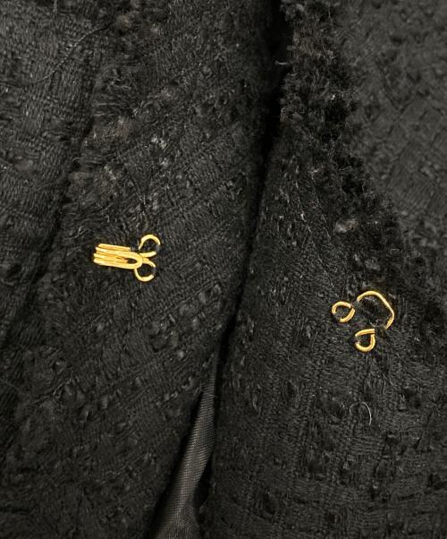 GALLARDA GALANTE NAVY（ガリャルダガランテネイビー）GALLARDA GALANTE NAVY (ガリャルダガランテネイビー) ツイードクルーネックジャケット ブラック サイズ:Fの古着・服飾アイテム