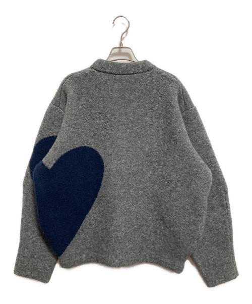 NKNIT（ンニット）NKNIT (ンニット) クルーネックハートニットプルオーバー グレーの古着・服飾アイテム