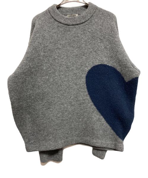 NKNIT（ンニット）NKNIT (ンニット) クルーネックハートニットプルオーバー グレーの古着・服飾アイテム