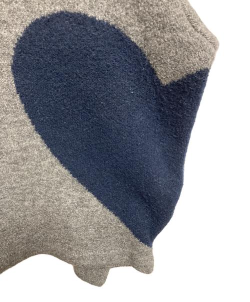 NKNIT（ンニット）NKNIT (ンニット) クルーネックハートニットプルオーバー グレーの古着・服飾アイテム