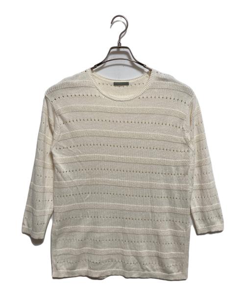 theory luxe（セオリーリュクス）theory luxe (セオリーリュクス) 七分袖ニットプルオーバー ベージュ サイズ:38の古着・服飾アイテム