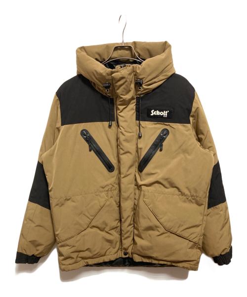 Schott（ショット）Schott (ショット) ダウンジャケット ベージュ×ブラック サイズ:Lの古着・服飾アイテム