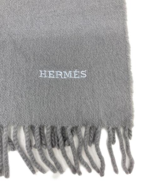 HERMES（エルメス）HERMES (エルメス) カシミヤマフラー グレーの古着・服飾アイテム