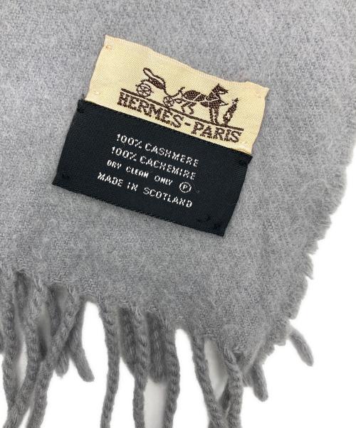HERMES（エルメス）HERMES (エルメス) カシミヤマフラー グレーの古着・服飾アイテム