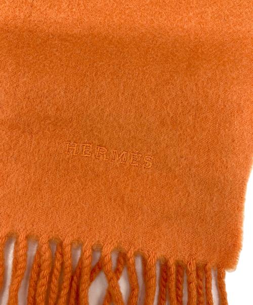 HERMES（エルメス）HERMES (エルメス) カシミヤマフラー オレンジの古着・服飾アイテム