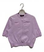 CABANキャバン）の古着「ファインポリエステル ハーフスリーブポケットカーディガン」｜パープル