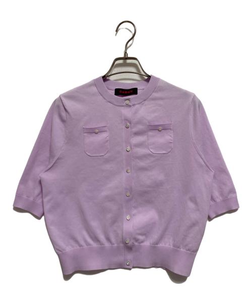 CABAN（キャバン）CABaN (キャバン) ファインポリエステル ハーフスリーブポケットカーディガン パープル サイズ:Sの古着・服飾アイテム