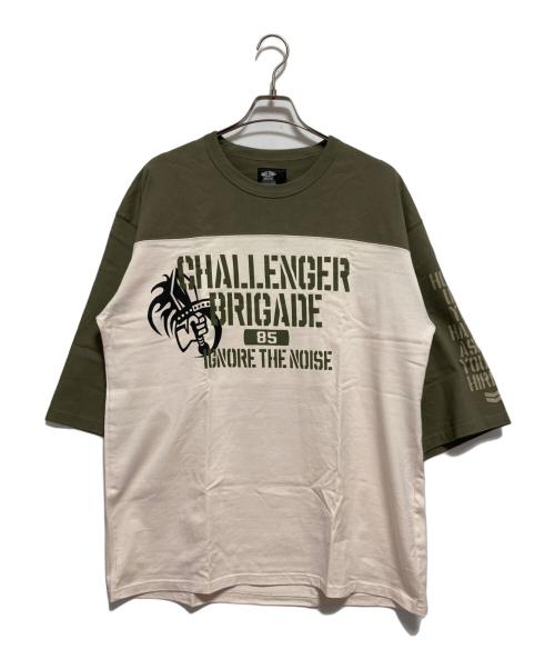 CHALLENGER（チャレンジャー）CHALLENGER (チャレンジャー) Q/S ARMY FOOTBALL TEE オリーブ×ホワイト サイズ:XLの古着・服飾アイテム