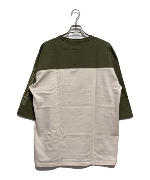 CHALLENGER（チャレンジャー）CHALLENGER (チャレンジャー) Q/S ARMY FOOTBALL TEE オリーブ×ホワイト サイズ:XLの古着・服飾アイテム