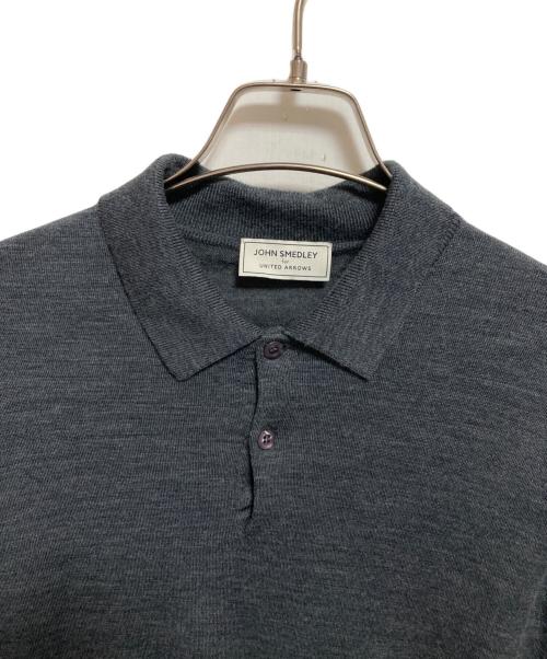 JOHN SMEDLEY（ジョンスメドレー）JOHN SMEDLEY (ジョンスメドレー) UNITED ARROWS (ユナイテッドアローズ) ニットポロシャツ グレー サイズ:Mの古着・服飾アイテム