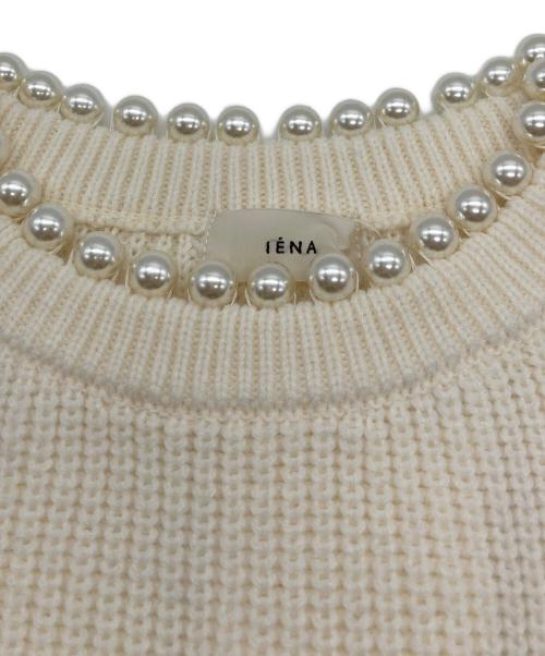 IENA（イエナ）IENA (イエナ) ウールアクリルパール付き畦プルオーバー アイボリー サイズ:FREEの古着・服飾アイテム