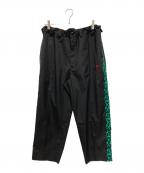 COTTON PANコットンパン）の古着「レオパード柄スラックスパンツ」｜ブラック