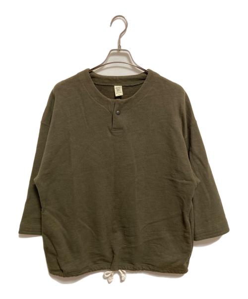 JACKMAN（ジャックマン）jackman (ジャックマン) GG Sweat HIMO Henley オリーブ サイズ:Mの古着・服飾アイテム
