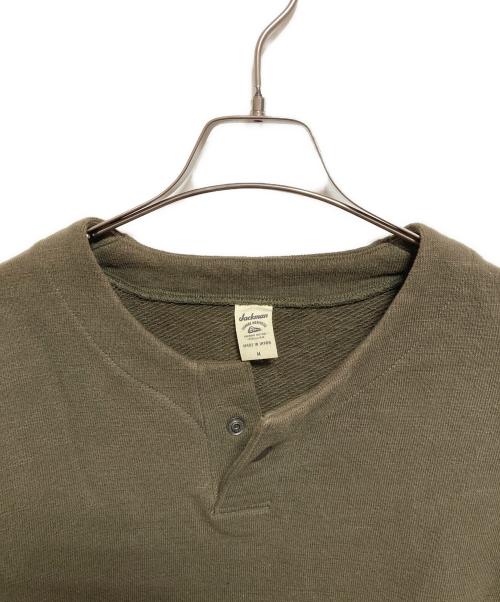 JACKMAN（ジャックマン）jackman (ジャックマン) GG Sweat HIMO Henley オリーブ サイズ:Mの古着・服飾アイテム