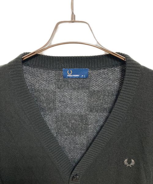 FRED PERRY（フレッドペリー）FRED PERRY (フレッドペリー) モヘア混カーディガン ブラック サイズ:Lの古着・服飾アイテム