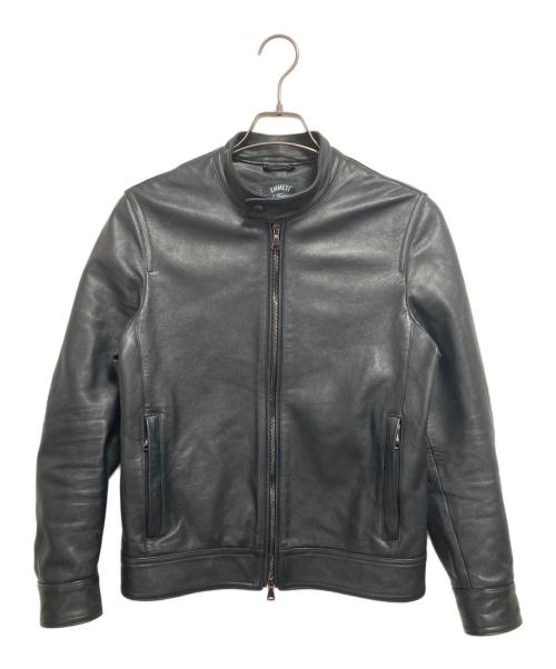 EMMETI（エンメティ）EMMETI (エンメティ) ユリ シングルライダース ジャケット ブラック サイズ:44の古着・服飾アイテム