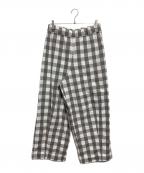 miho umezawaミホ ウメザワ）の古着「チェックワイドパンツ」｜ベージュ