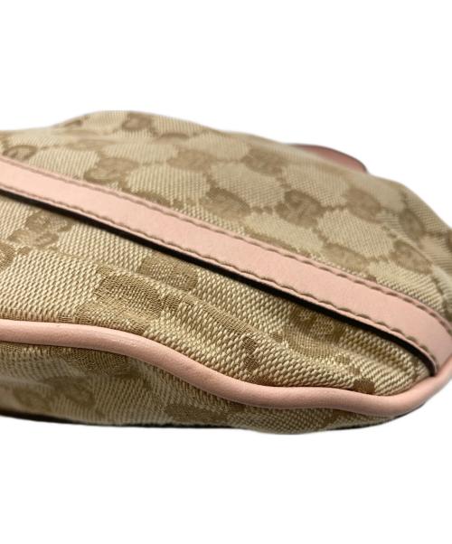 GUCCI（グッチ）GUCCI (グッチ) アビーGGキャンバスショルダーバッグ ベージュ×ピンクの古着・服飾アイテム