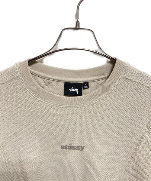 stussy（ステューシー）stussy (ステューシー) WAVE JERSEY CREW ベージュ サイズ:Lの古着・服飾アイテム