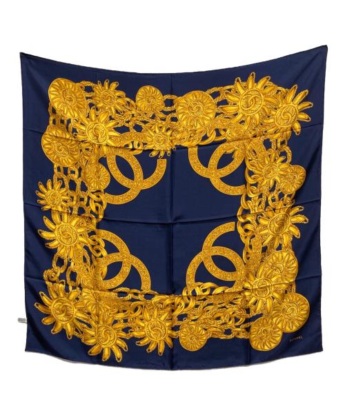 CHANEL（シャネル）CHANEL (シャネル) スカーフ ネイビーの古着・服飾アイテム