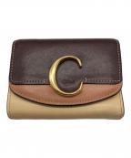 Chloeクロエ）の古着「ミニトリフォールドウォレット」｜ベージュ×ブラウン