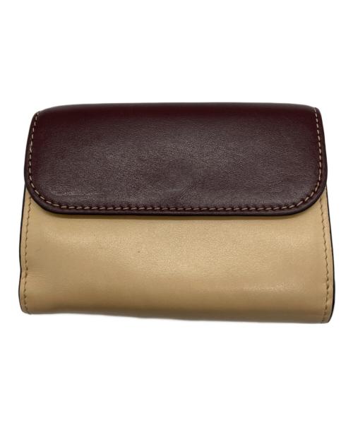 Chloe（クロエ）Chloe (クロエ) ミニトリフォールドウォレット ベージュ×ブラウンの古着・服飾アイテム