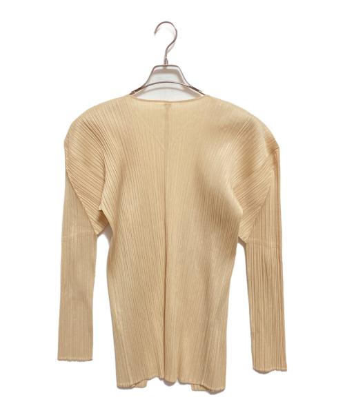 PLEATS PLEASE（プリーツプリーズ）PLEATS PLEASE (プリーツプリーズ) プリーツカーディガン ベージュ サイズ:4の古着・服飾アイテム