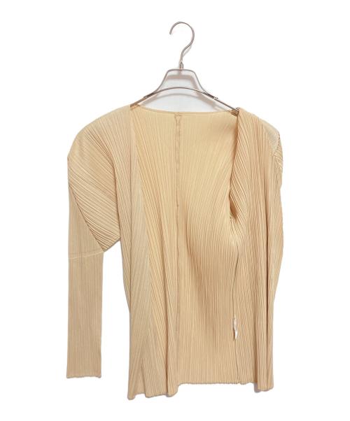 PLEATS PLEASE（プリーツプリーズ）PLEATS PLEASE (プリーツプリーズ) プリーツカーディガン ベージュ サイズ:4の古着・服飾アイテム