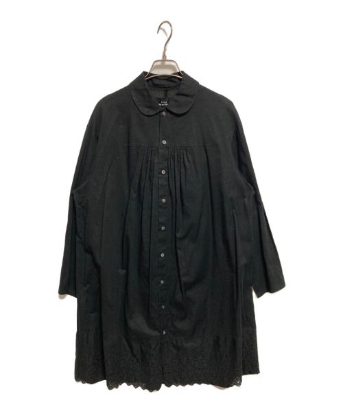 tricot COMME des GARCONS（トリココムデギャルソン）tricot COMME des GARCONS (トリココムデギャルソン) 裾レースシャツワンピース ブラック サイズ:Mの古着・服飾アイテム