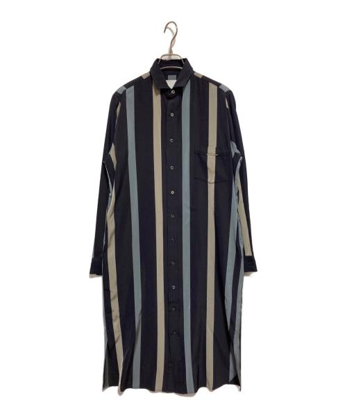 ticca（ティッカ）TICCA (ティッカ) ストライプシャツワンピース ネイビー サイズ:FREEの古着・服飾アイテム