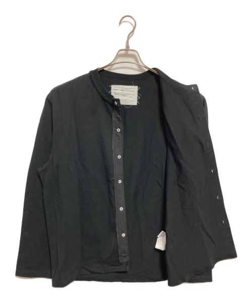 CAMIEL FORTGENS（カミエルフォートヘンス）CAMIEL FORTGENS (カミエルフォートヘンス) カットソー地ノーカラーシャツ ブラック サイズ:Mの古着・服飾アイテム