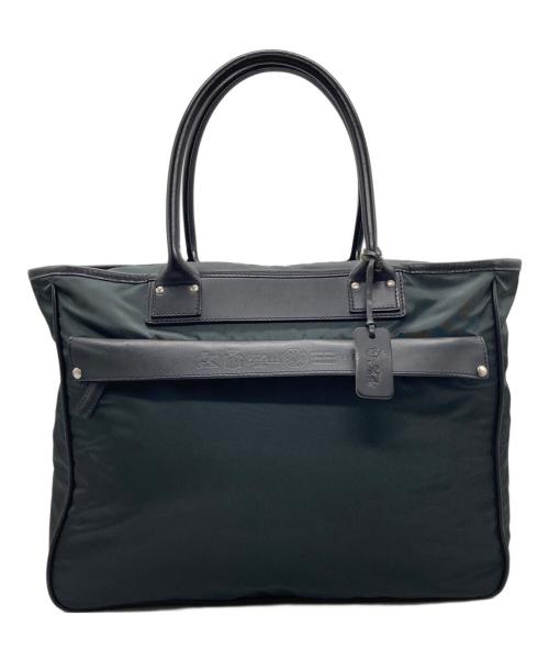 Felisi（フェリージ）Felisi (フェリージ) レザー切替トートバッグ ダークグリーンの古着・服飾アイテム