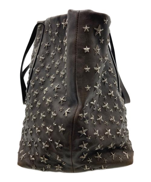 JIMMY CHOO（ジミーチュウ）JIMMY CHOO (ジミーチュウ) スタースタッズトートバッグ ブラウンの古着・服飾アイテム