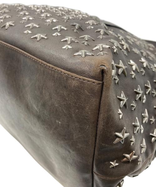 JIMMY CHOO（ジミーチュウ）JIMMY CHOO (ジミーチュウ) スタースタッズトートバッグ ブラウンの古着・服飾アイテム