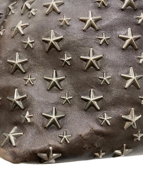 JIMMY CHOO（ジミーチュウ）JIMMY CHOO (ジミーチュウ) スタースタッズトートバッグ ブラウンの古着・服飾アイテム