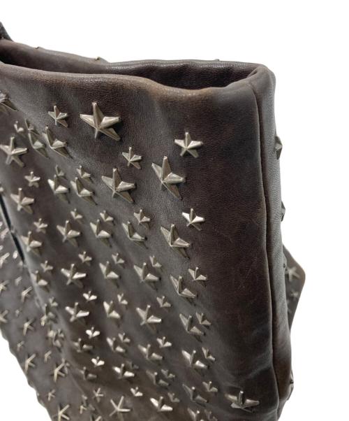JIMMY CHOO（ジミーチュウ）JIMMY CHOO (ジミーチュウ) スタースタッズトートバッグ ブラウンの古着・服飾アイテム
